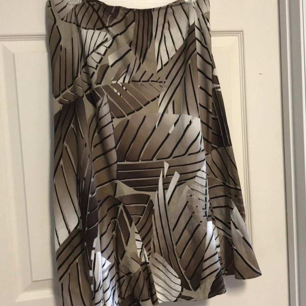 Brown, white & taupe tropical skirt